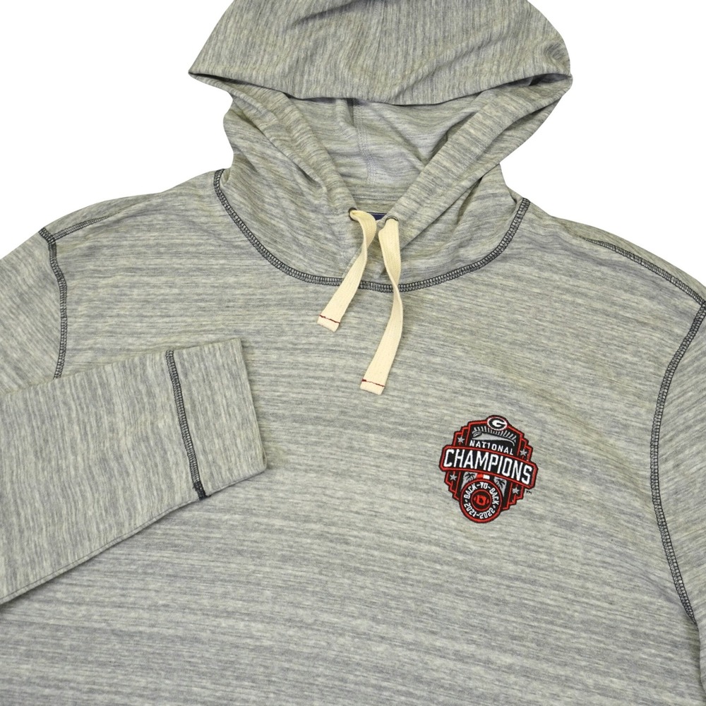 NEW Johnnie-O Lightweight Hoodie Men XXL Gray Georgia Bulldogs Hangin Out UGA